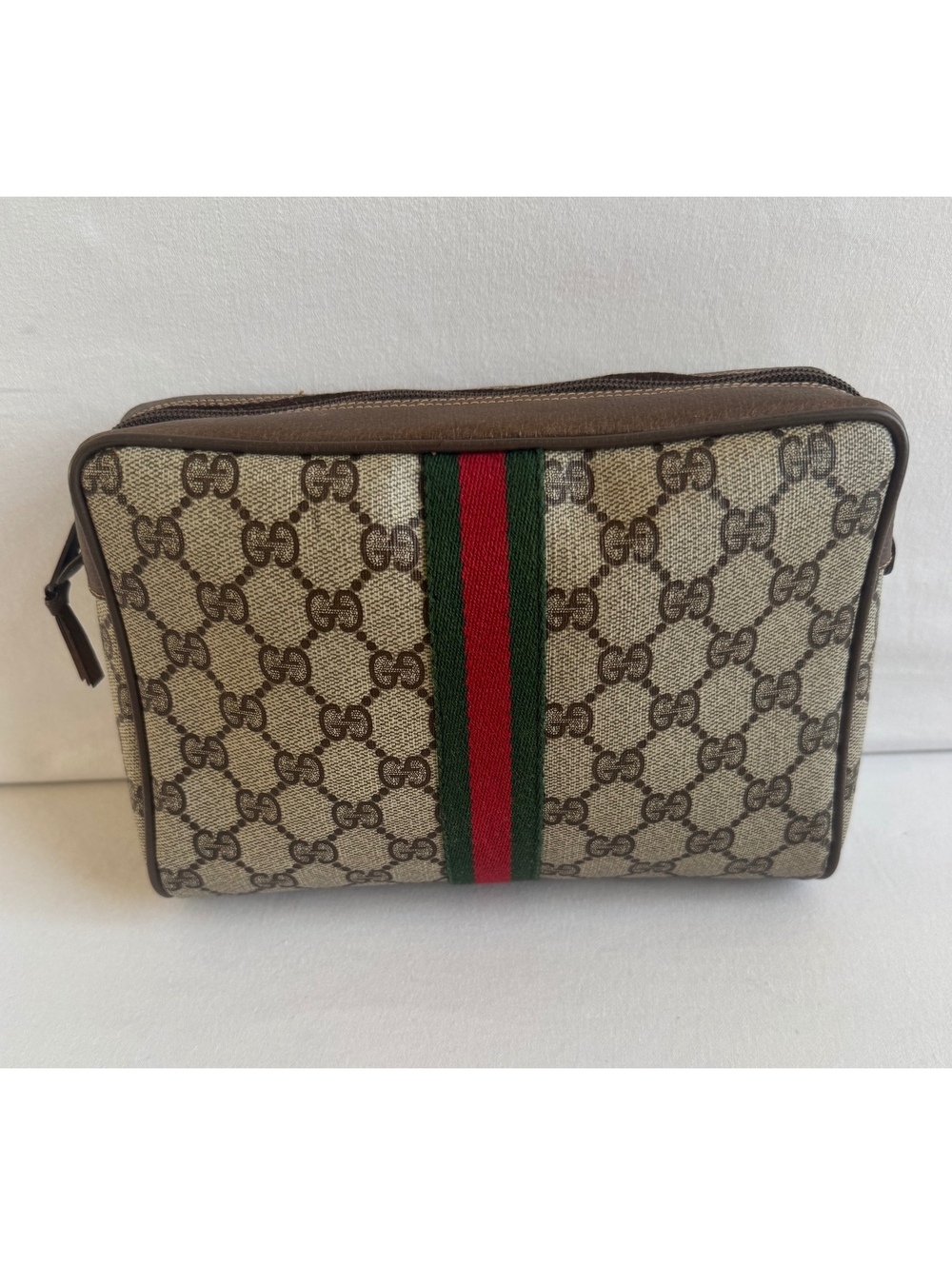 Gucci GG Supreme Web Sherry Line Pouch 89.01.012 Made in Italy